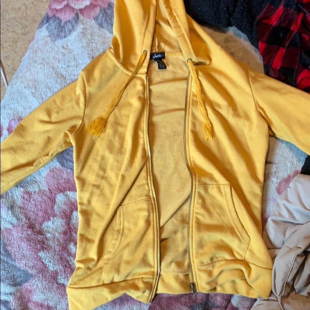 Yellow zip up jacket
